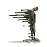 Abstract Wind Walker Sculpture – Modern Resin Art Décor | Walker Figure Sculpture Decoration - Black - 