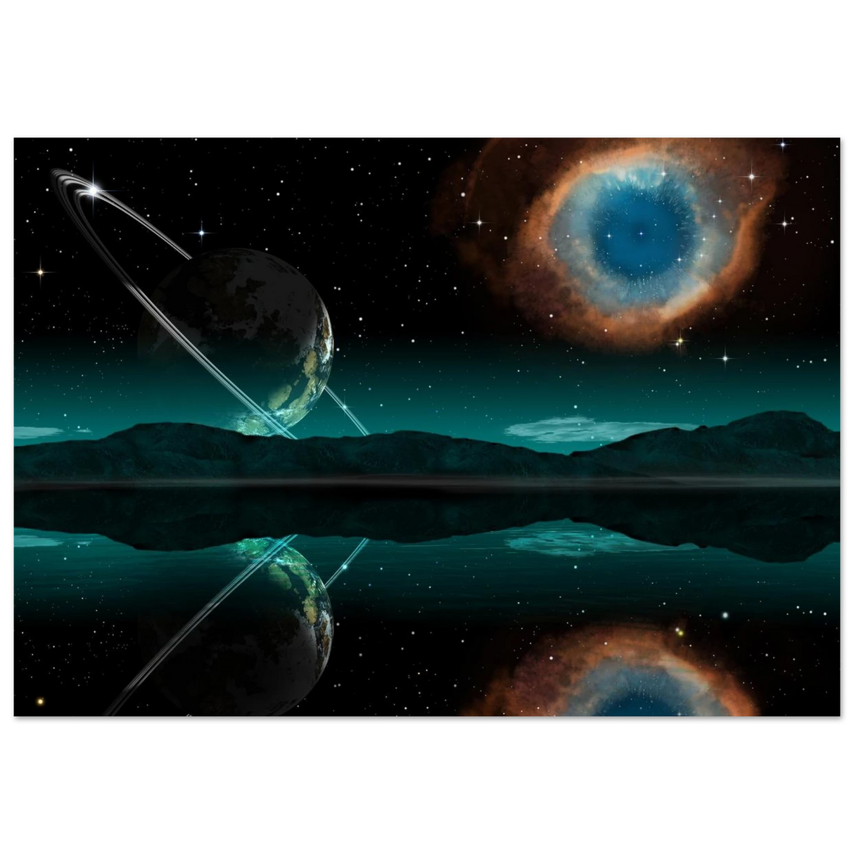 celestial reflections a portal beyond the stars wall art print20x30 cm / 8x12″Aluminum Print
