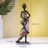 African Heritage Resin Sculpture – Retro Handcrafted Figurines - Drummer Figurine - 