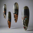 African Resin Wall Mask Décor – Handcrafted Tribal Style Ornaments - A - 