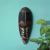 African Resin Wall Mask Décor – Handcrafted Tribal Style Ornaments - A - 