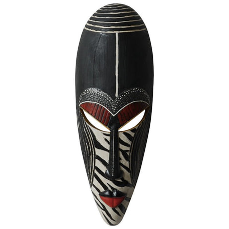 African Resin Wall Mask Décor – Handcrafted Tribal Style Ornaments - A - 