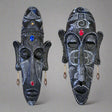 African Tribal Resin Mask Wall Art – Handcrafted Home & Bar Décor (14x6 in) - A - 