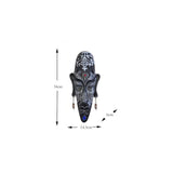 African Tribal Resin Mask Wall Art – Handcrafted Home & Bar Décor (14x6 in) - B - 