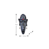 African Tribal Resin Mask Wall Art – Handcrafted Home & Bar Décor (14x6 in) - C - 