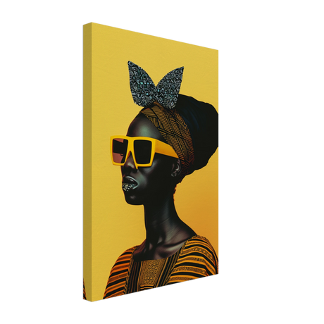 AfroFuturist Muse – Bold Afrocentric Portrait Wall Art Print - Canvas - 30x45 cm / 12x18″ - 