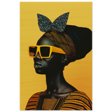 AfroFuturist Muse – Bold Afrocentric Portrait Wall Art Print - Wood Prints - 20x30 cm / 8x12″ - 