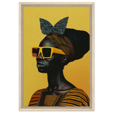 AfroFuturist Muse – Bold Afrocentric Portrait Wall Art Print - Framed Canvas - 40x60 cm / 16x24″ - Wood frame