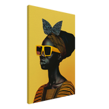 AfroFuturist Muse – Bold Afrocentric Portrait Wall Art Print - Canvas - 50x75 cm / 20x30″ - 