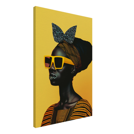 AfroFuturist Muse – Bold Afrocentric Portrait Wall Art Print - Canvas - 50x75 cm / 20x30″ - 