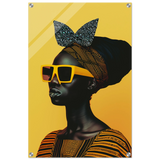 AfroFuturist Muse – Bold Afrocentric Portrait Wall Art Print - Acrylic Print - 50x75 cm / 20x30″ - 