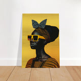 AfroFuturist Muse – Bold Afrocentric Portrait Wall Art Print - Brushed Aluminum Print - 70x100 cm / 28x40″ - 