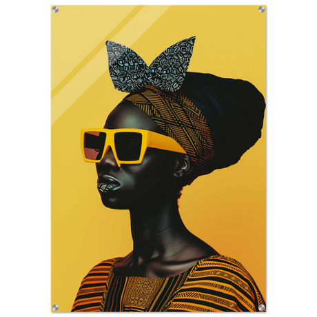 AfroFuturist Muse – Bold Afrocentric Portrait Wall Art Print - Acrylic Print - 70x100 cm / 28x40″ - 