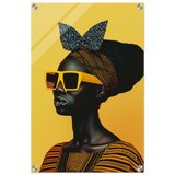AfroFuturist Muse – Bold Afrocentric Portrait Wall Art Print - Acrylic Print - 40x60 cm / 16x24″ - 