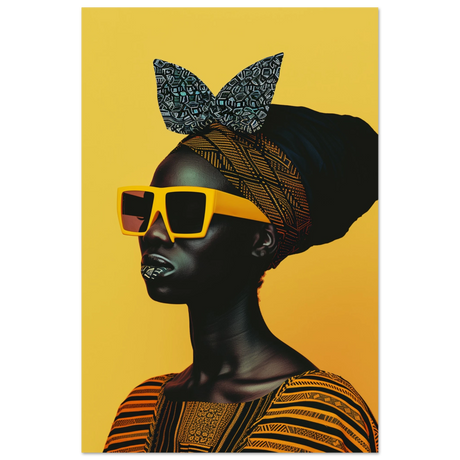 AfroFuturist Muse – Bold Afrocentric Portrait Wall Art Print - Fine Art Poster - 60x90 cm / 24x36″ - 