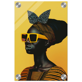 AfroFuturist Muse – Bold Afrocentric Portrait Wall Art Print - Acrylic Print - 20x30 cm / 8x12″ - 
