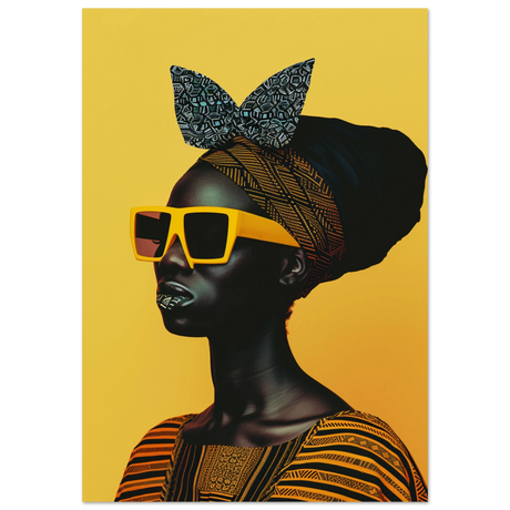 AfroFuturist Muse – Bold Afrocentric Portrait Wall Art Print - Fine Art Poster - 70x100 cm / 28x40″ - 