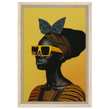 AfroFuturist Muse – Bold Afrocentric Portrait Wall Art Print - Framed Canvas - 30x45 cm / 12x18″ - Wood frame