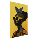 AfroFuturist Muse – Bold Afrocentric Portrait Wall Art Print - Canvas - 60x90 cm / 24x36″ - 