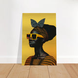 AfroFuturist Muse – Bold Afrocentric Portrait Wall Art Print - Brushed Aluminum Print - 30x45 cm / 12x18″ - 
