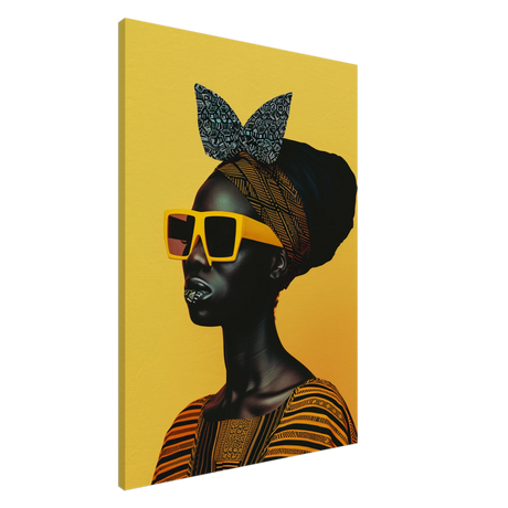 AfroFuturist Muse – Bold Afrocentric Portrait Wall Art Print - Canvas - 70x100 cm / 28x40″ - 