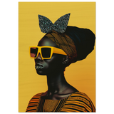AfroFuturist Muse – Bold Afrocentric Portrait Wall Art Print - Wood Prints - 70x100 cm / 28x40″ - 