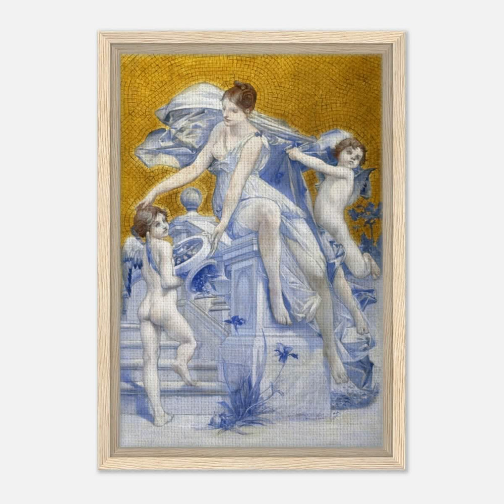 Allegorie De La Fortune by Luc - Olivier Merson | Vintage wall art print - Framed Canvas - 30x45 cm / 12x18″ - Wood frame