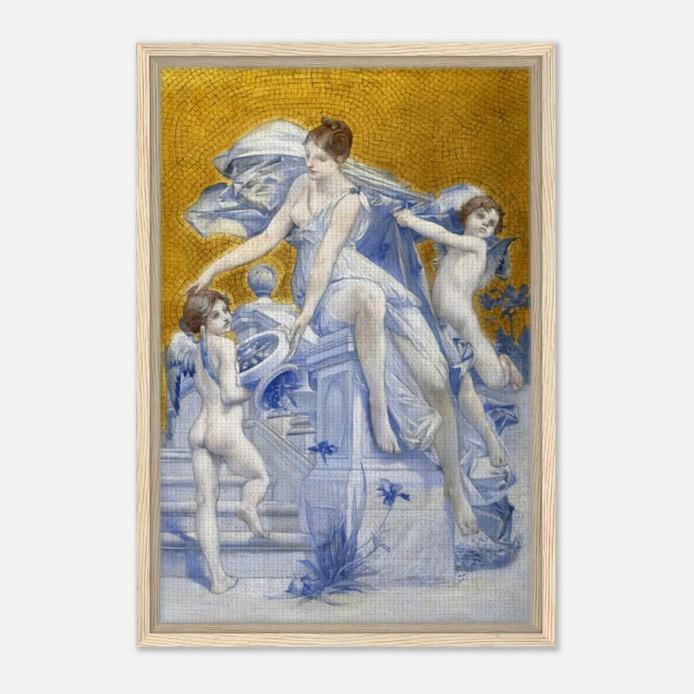 Allegorie De La Fortune by Luc - Olivier Merson | Vintage wall art print - Framed Canvas - 40x60 cm / 16x24″ - Wood frame