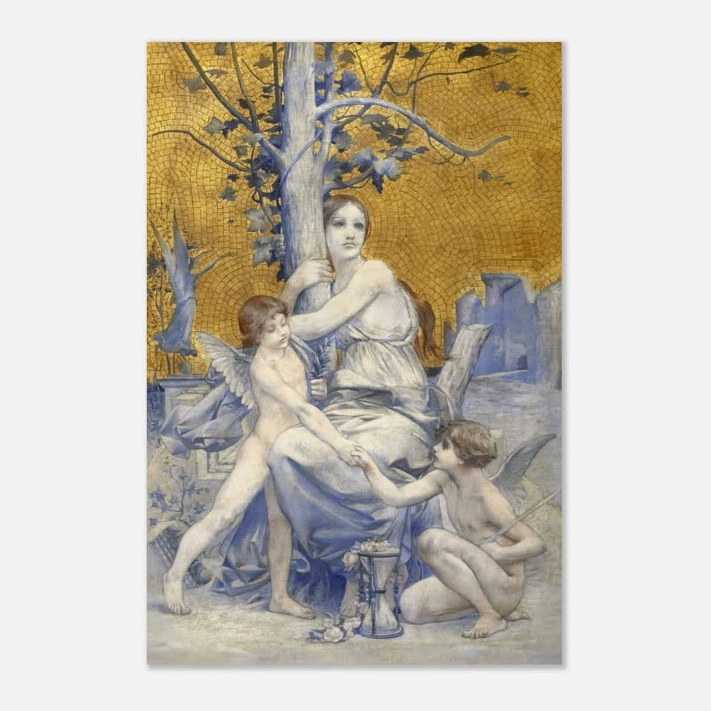 Allégorie du temps by Luc - Olivier Merson | Vintage wall art print | allegory of time - Wood Prints - 50x75 cm / 20x30″ - 