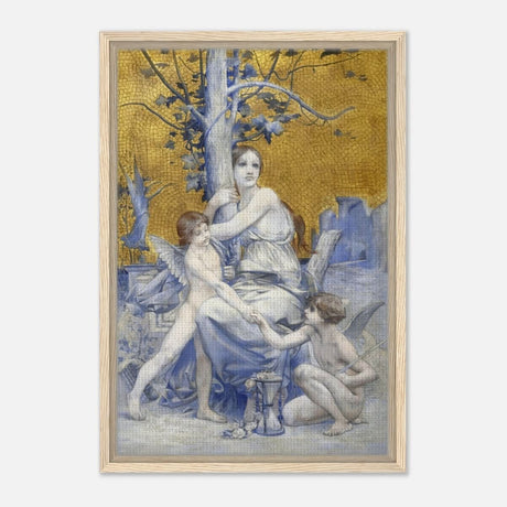 Allégorie du temps by Luc - Olivier Merson | Vintage wall art print | allegory of time - Framed Canvas - 40x60 cm / 16x24″ - Wood frame