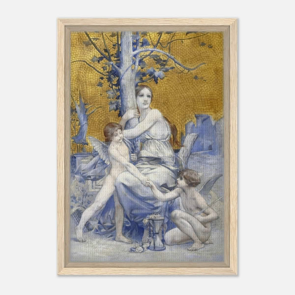 Allégorie du temps by Luc - Olivier Merson | Vintage wall art print | allegory of time - Framed Canvas - 30x45 cm / 12x18″ - Wood frame