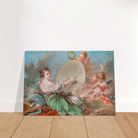 Allegory of Painting by Francois Bouche - Brushed Aluminum Print - 70x100 cm / 28x40″ - 
