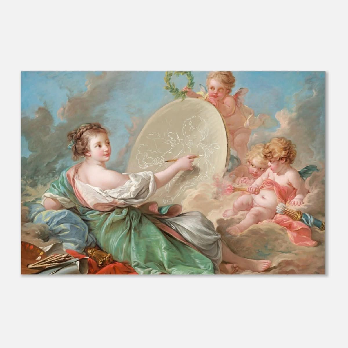 Allegory of Painting by Francois Bouche - Aluminum Print - 40x60 cm / 16x24″ - 