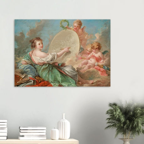 Allegory of Painting by Francois Bouche - Wood Prints - 70x100 cm / 28x40″ - 20 mm