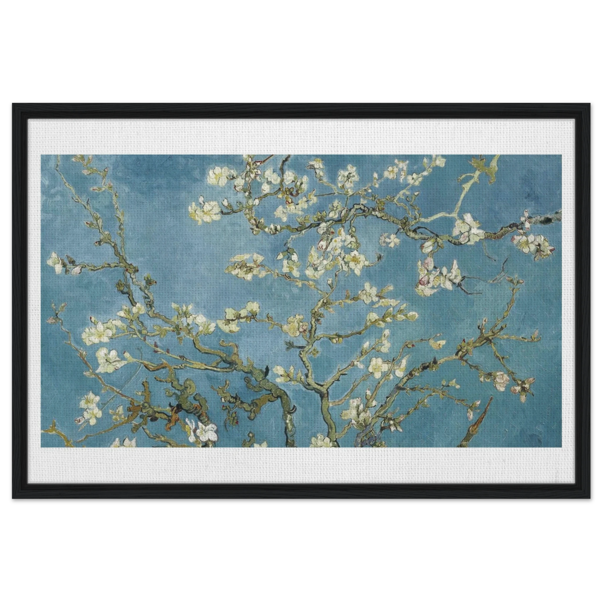 Almond Blossom Serenity – Van Gogh Inspired Wall Art Print - Framed Canvas - 60x90 cm / 24x36″ - 