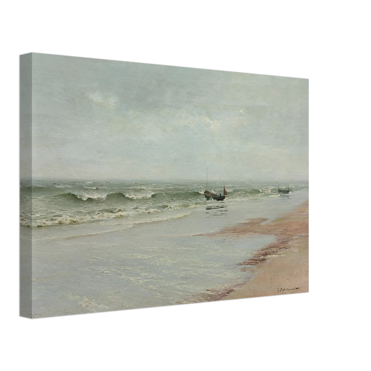Along the Shore – William Trost Richards Coastal Wall Art Print - Canvas - 30x45 cm / 12x18″ - 