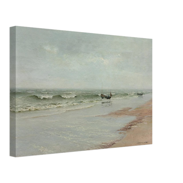 Along the Shore – William Trost Richards Coastal Wall Art Print - Canvas - 30x45 cm / 12x18″ - 