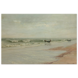 Along the Shore – William Trost Richards Coastal Wall Art Print - Wood Prints - 20x30 cm / 8x12″ - 
