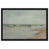 Along the Shore – William Trost Richards Coastal Wall Art Print - Framed Canvas - 40x60 cm / 16x24″ - Black frame