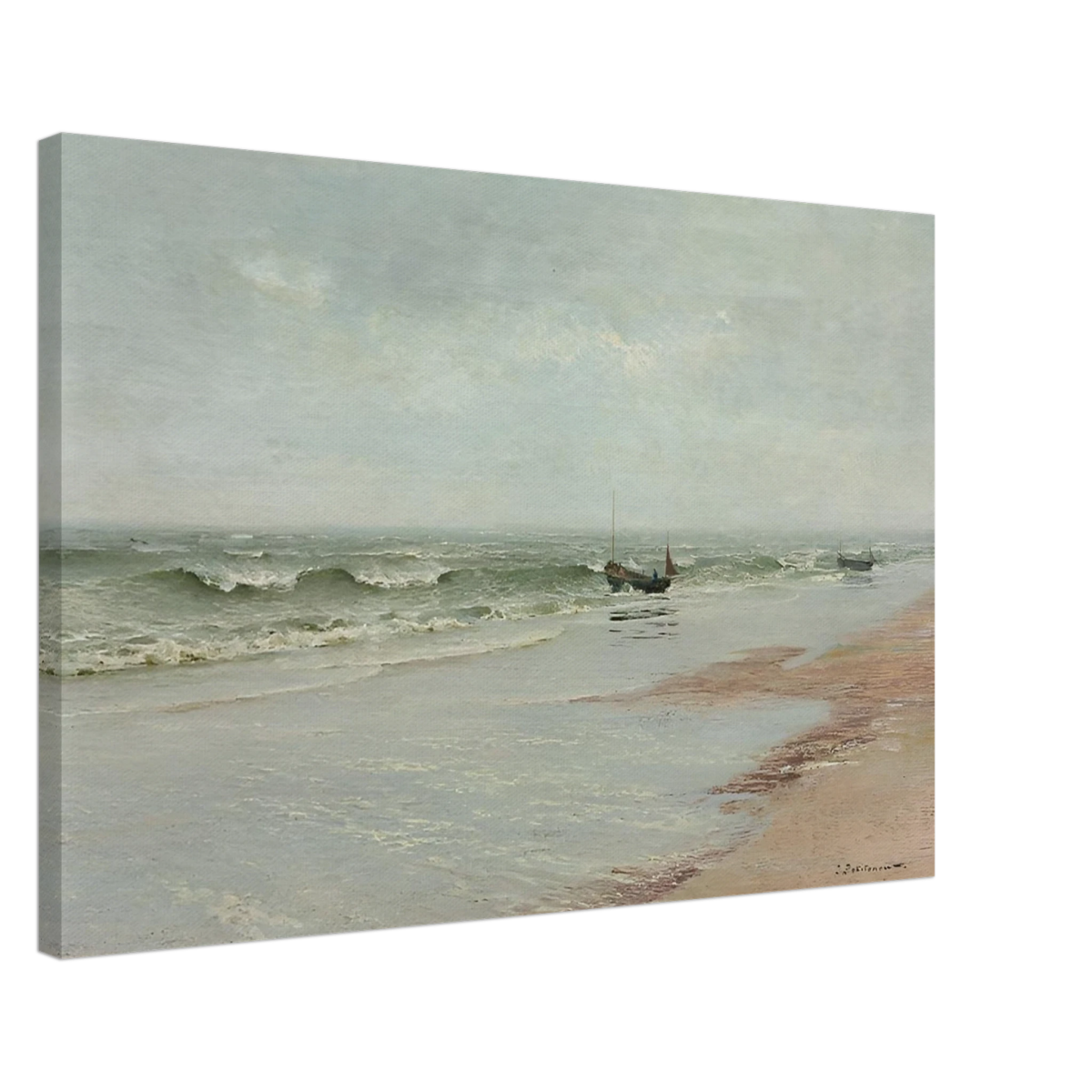 Along the Shore – William Trost Richards Coastal Wall Art Print - Canvas - 50x75 cm / 20x30″ - 