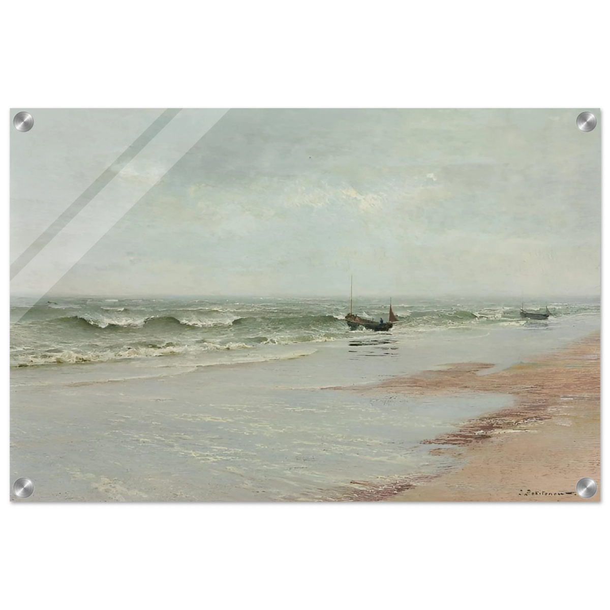 Along the Shore – William Trost Richards Coastal Wall Art Print - Acrylic Print - 40x60 cm / 16x24″ - 