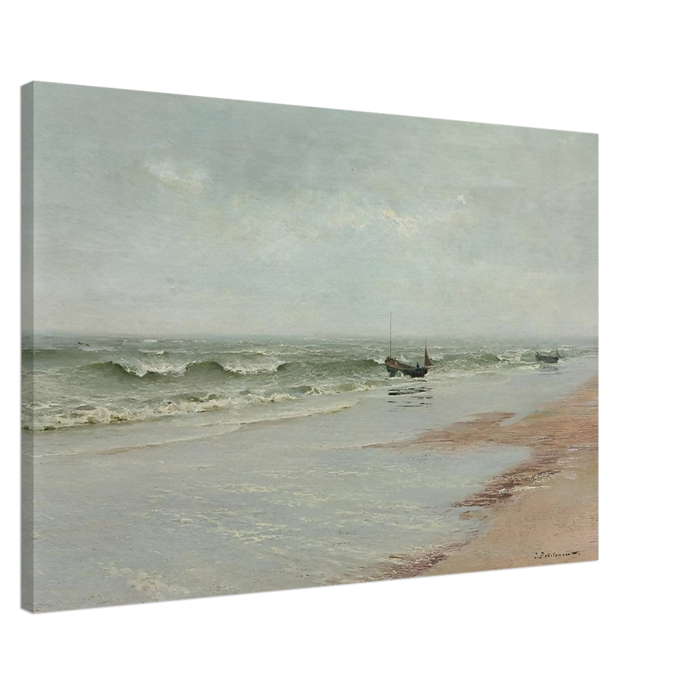 Along the Shore – William Trost Richards Coastal Wall Art Print - Canvas - 60x90 cm / 24x36″ - 