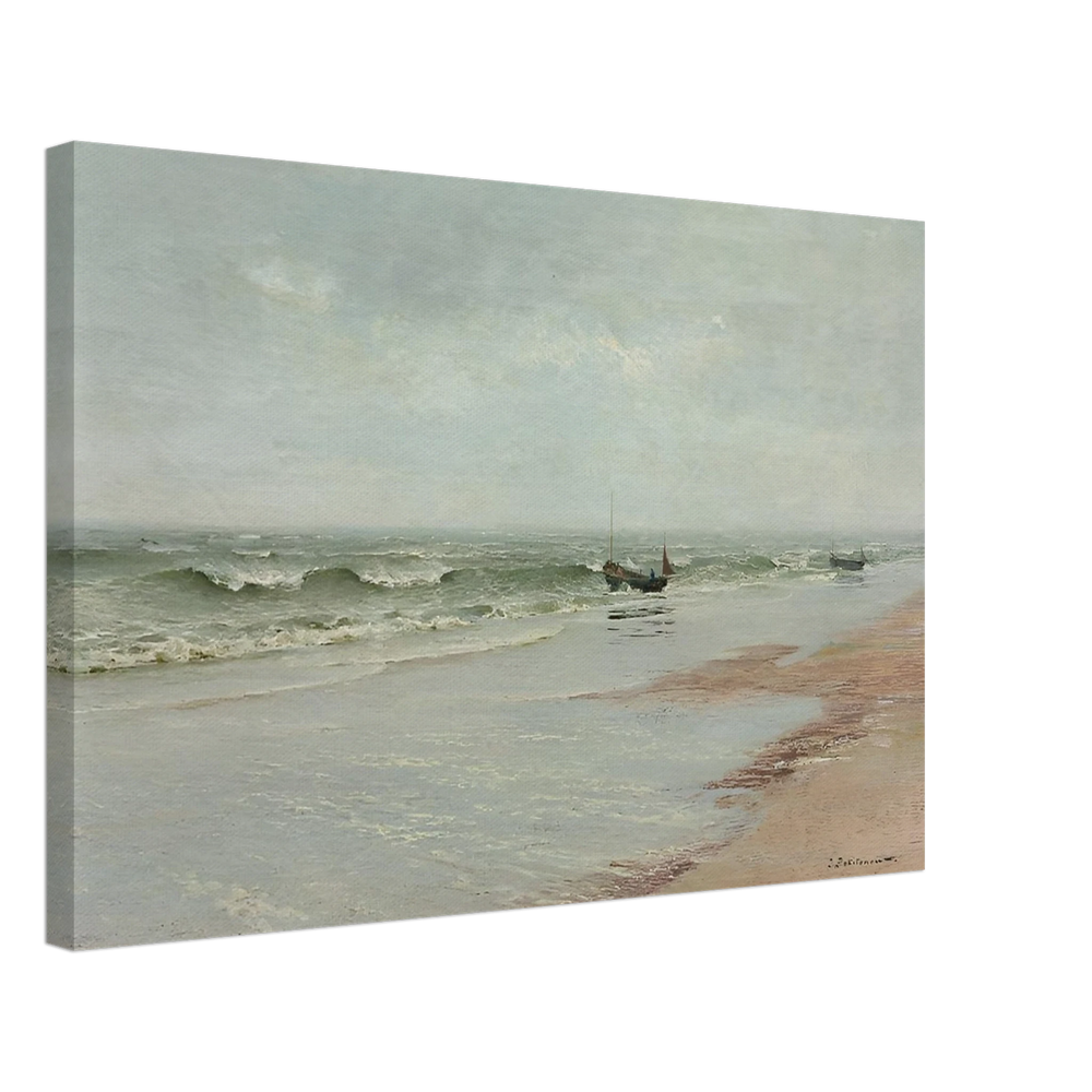 Along the Shore – William Trost Richards Coastal Wall Art Print - Canvas - 40x60 cm / 16x24″ - 