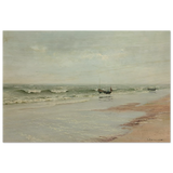 Along the Shore – William Trost Richards Coastal Wall Art Print - Wood Prints - 50x75 cm / 20x30″ - 