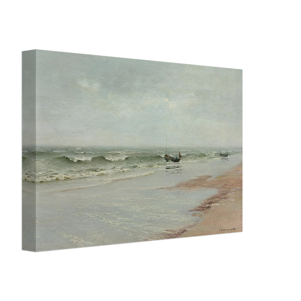 Along the Shore – William Trost Richards Coastal Wall Art Print - Canvas - 20x30 cm / 8x12″ - 