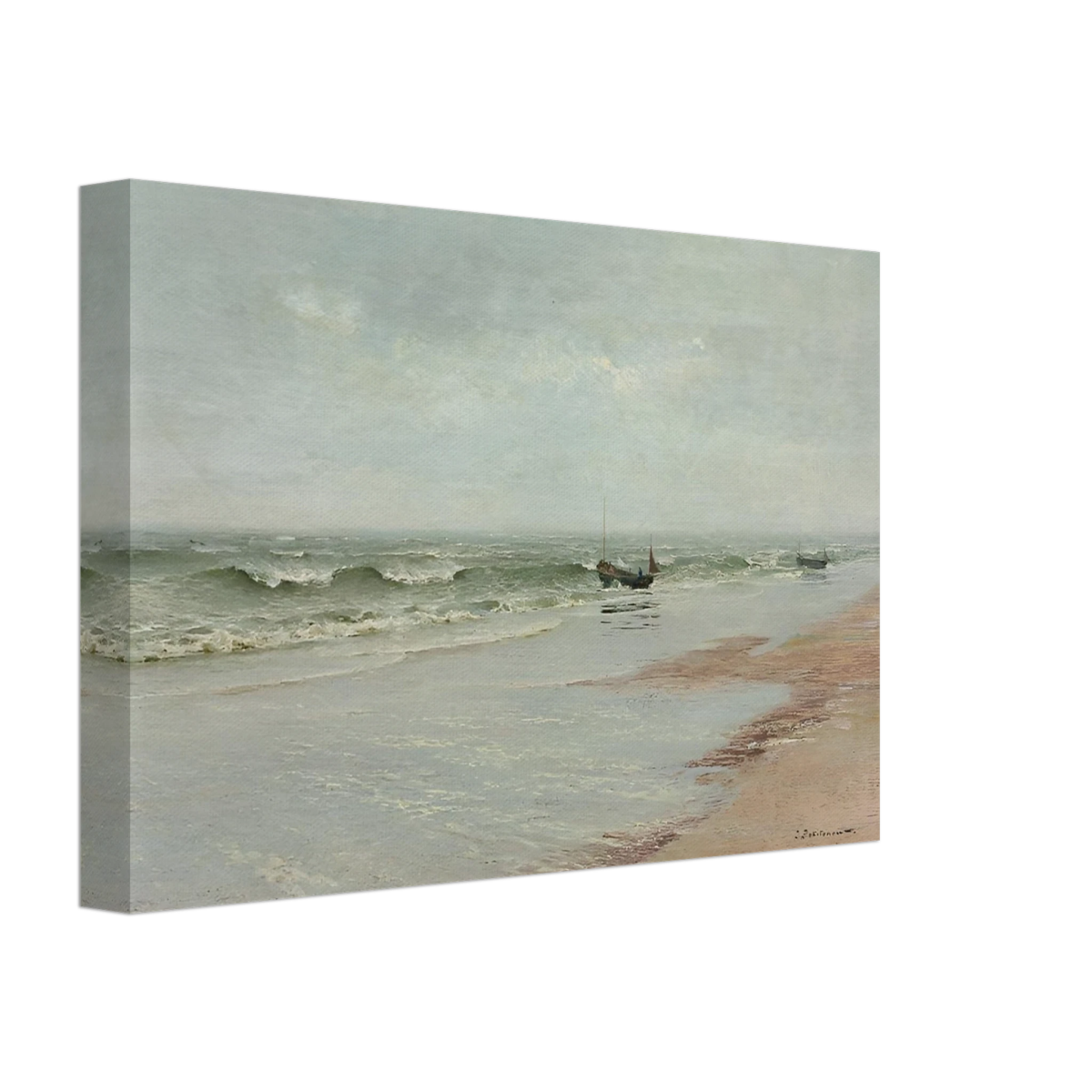 Along the Shore – William Trost Richards Coastal Wall Art Print - Canvas - 20x30 cm / 8x12″ - 