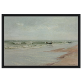 Along the Shore – William Trost Richards Coastal Wall Art Print - Framed Canvas - 50x75 cm / 20x30″ - Black frame