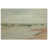 Along the Shore – William Trost Richards Coastal Wall Art Print - Wood Prints - 30x45 cm / 12x18″ - 