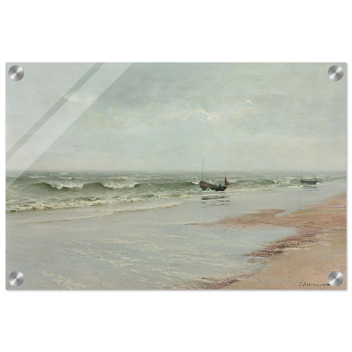 Along the Shore – William Trost Richards Coastal Wall Art Print - Acrylic Print - 30x45 cm / 12x18″ - 