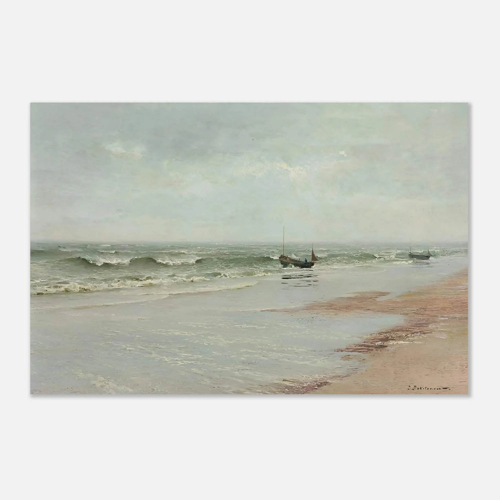 Along the Shore – William Trost Richards Coastal Wall Art Print - Aluminum Print - 20x30 cm / 8x12″ - 